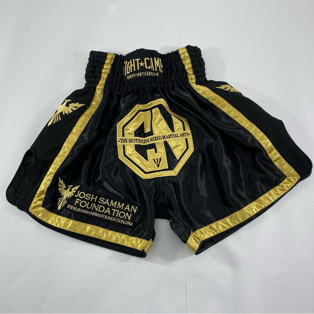 Black & Gold Embroidered Mixed Martial Arts Fight Camp Shorts Men’s Size M